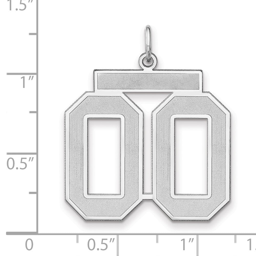 Sterlingsilber /rhodiniert Satiniert Zahl 00 Charm