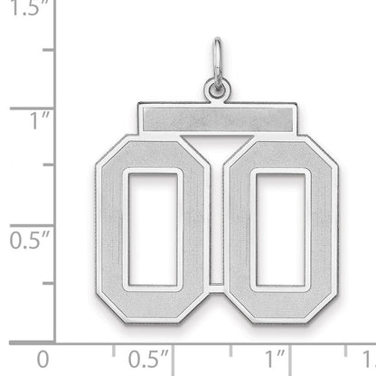 Sterlingsilber /rhodiniert Satiniert Zahl 00 Charm