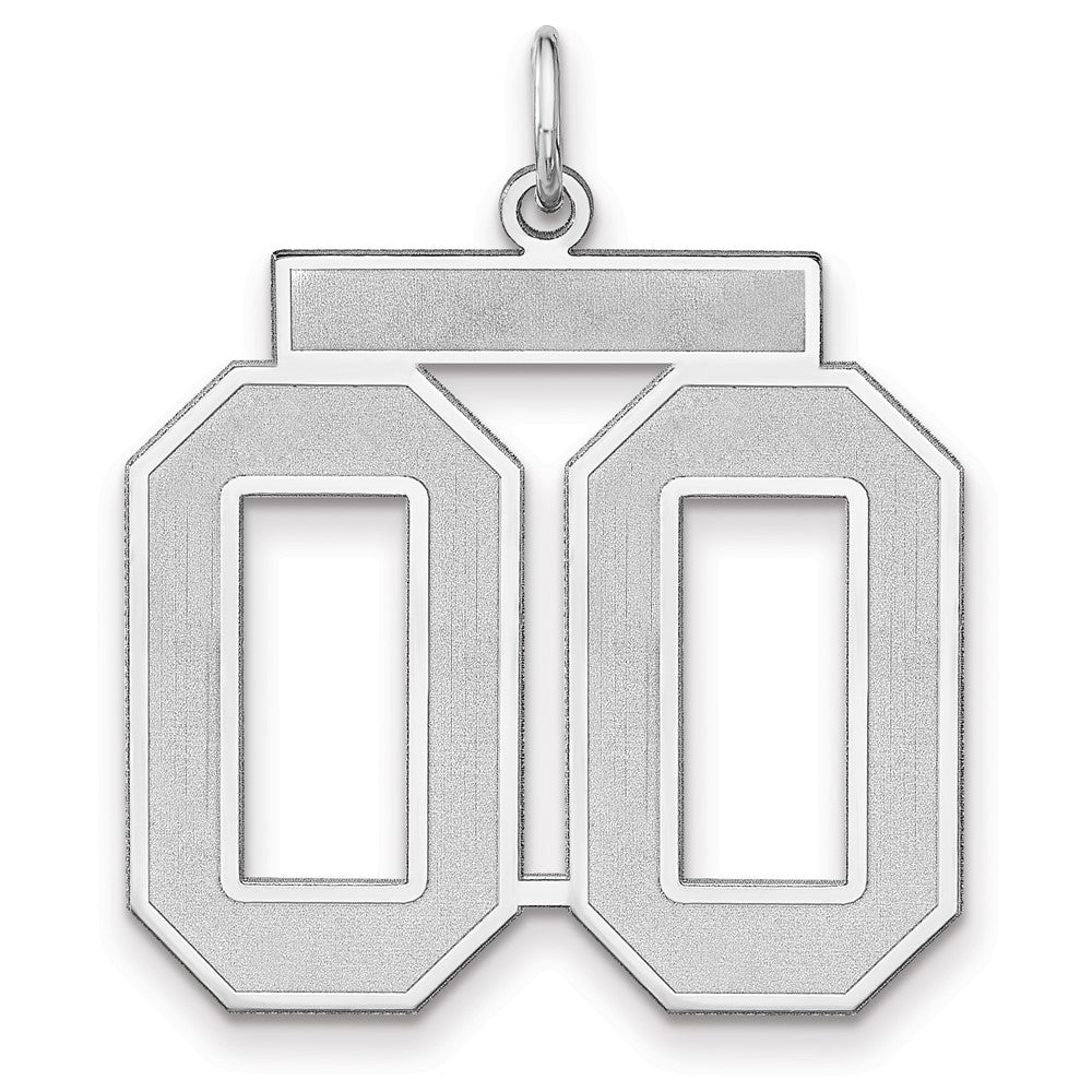 Sterlingsilber /rhodiniert Satiniert Zahl 00 Charm
