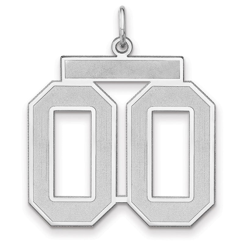 Sterlingsilber /rhodiniert Satiniert Zahl 00 Charm