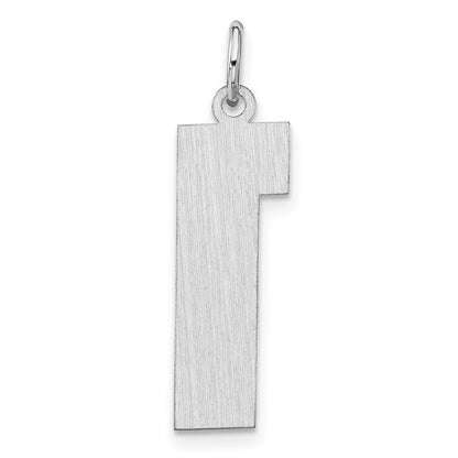 Sterlingsilber /rhodiniert Satiniert Zahl 1 Charm