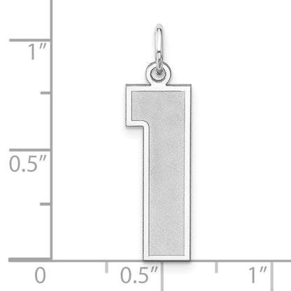 Sterlingsilber /rhodiniert Satiniert Zahl 1 Charm