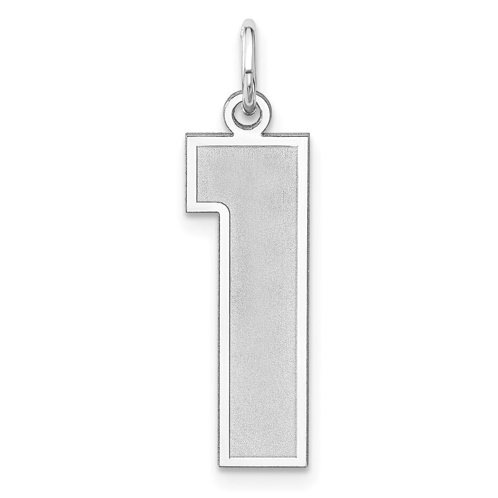 Sterlingsilber /rhodiniert Satiniert Zahl 1 Charm