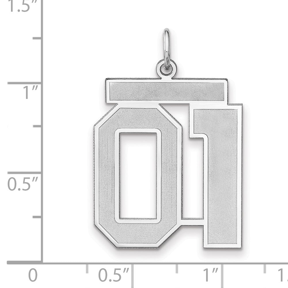 Sterlingsilber /rhodiniert Satiniert Zahl 01 Charm