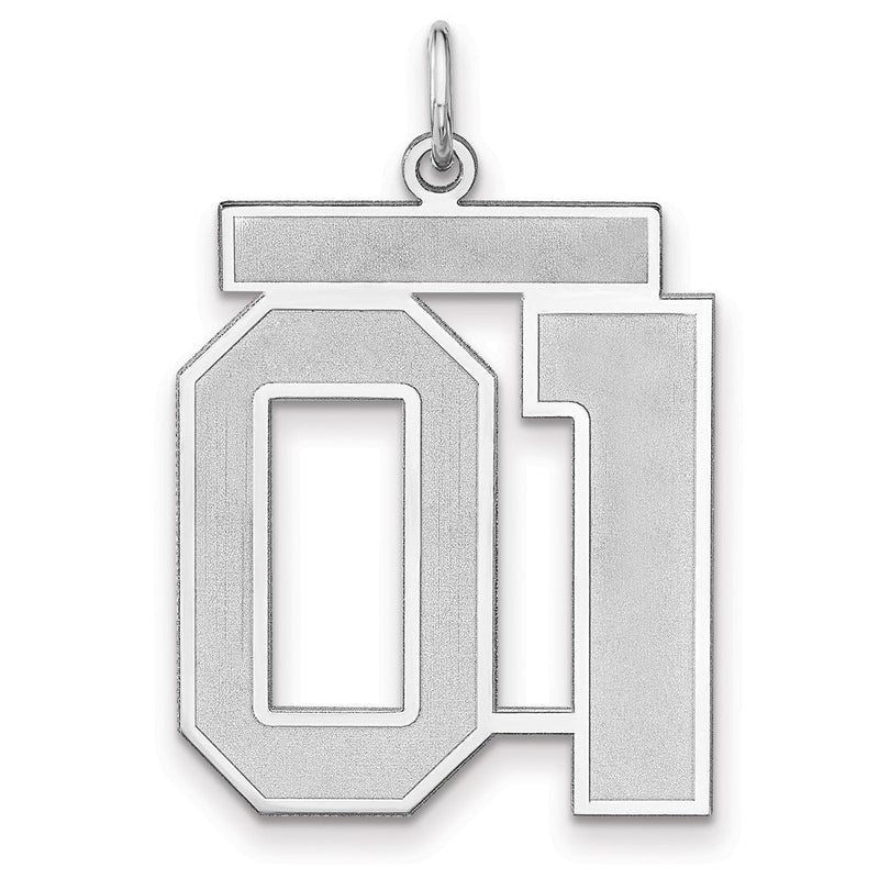 Sterlingsilber /rhodiniert Satiniert Zahl 01 Charm