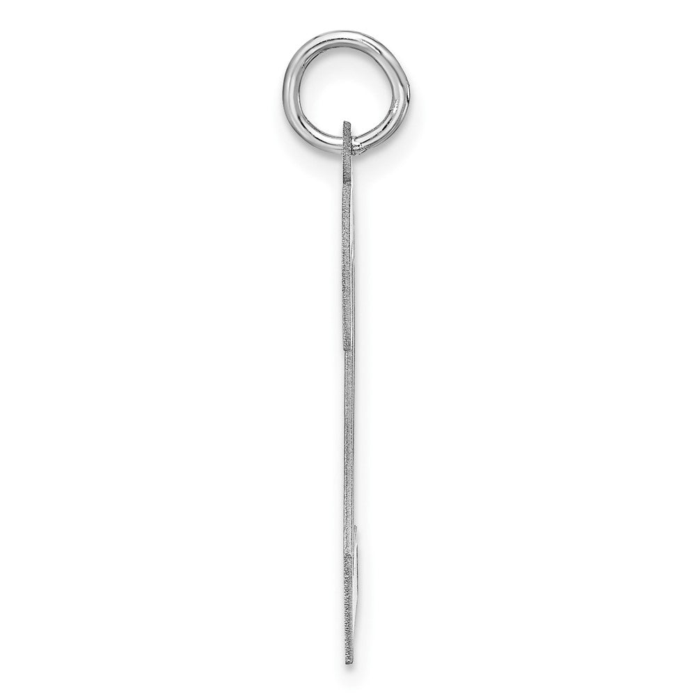 Sterlingsilber /rhodiniert Satiniert Zahl 2 Charm