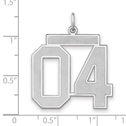 Sterlingsilber /rhodiniert Satiniert Zahl 04 Charm