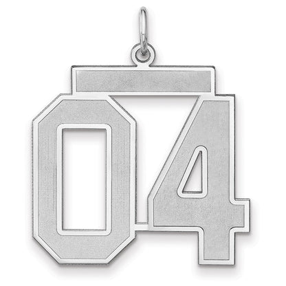 Sterlingsilber /rhodiniert Satiniert Zahl 04 Charm