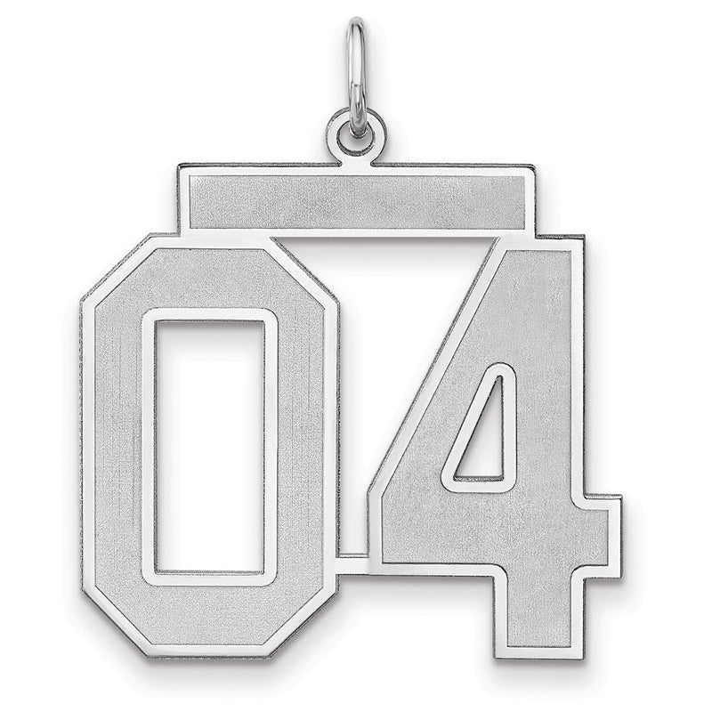 Sterlingsilber /rhodiniert Satiniert Zahl 04 Charm