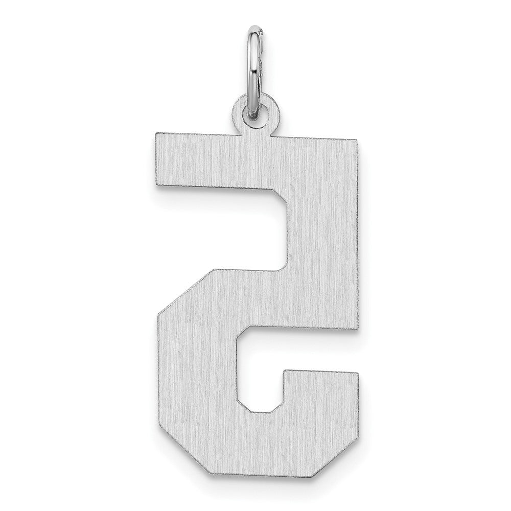 Sterlingsilber /rhodiniert Satiniert Zahl 5 Charm