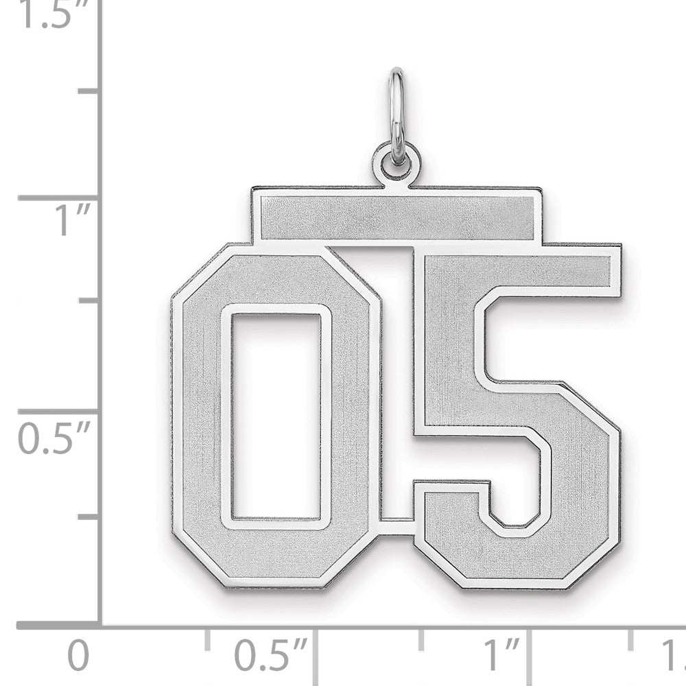 Sterlingsilber /rhodiniert Satiniert Zahl 05 Charm