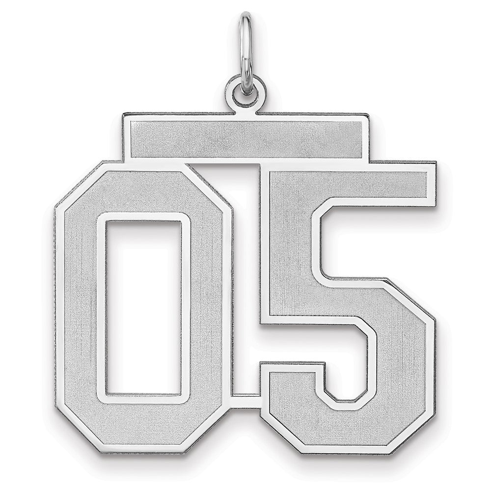 Sterlingsilber /rhodiniert Satiniert Zahl 05 Charm