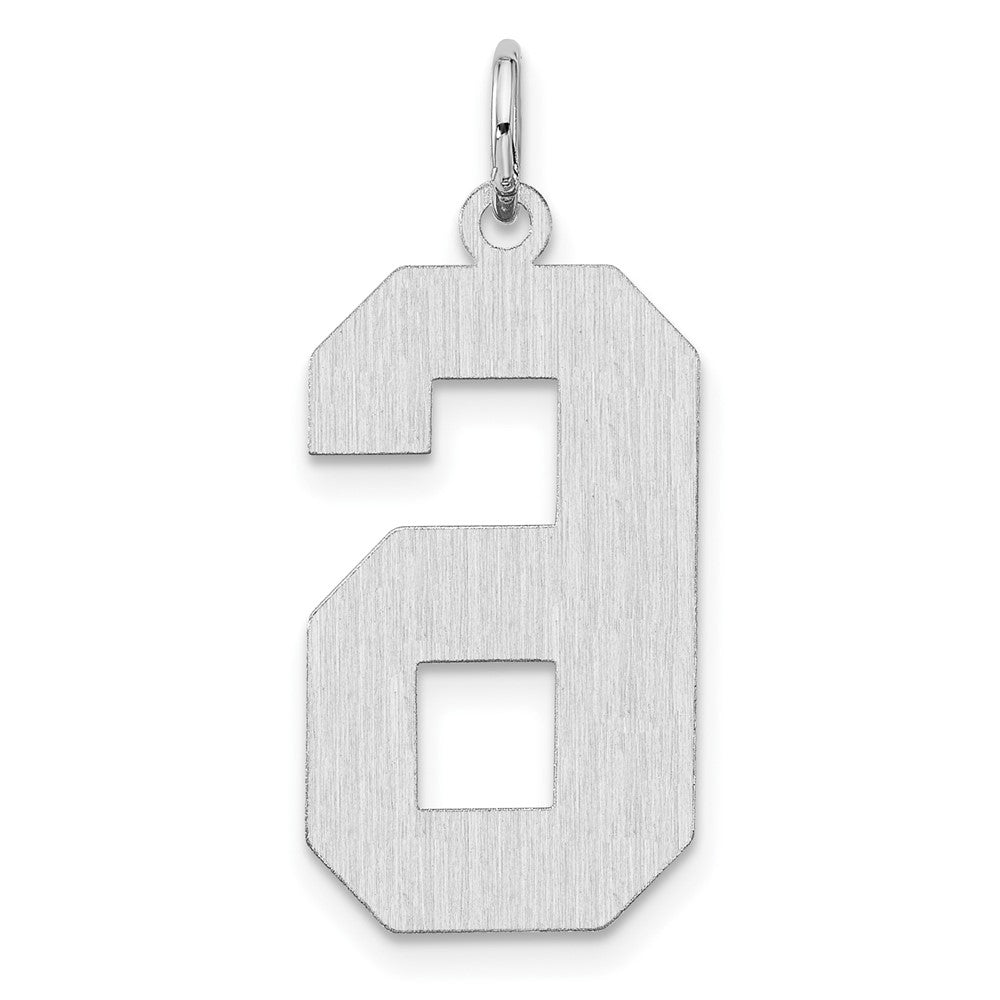 Sterlingsilber /rhodiniert Satiniert Zahl 6 Charm