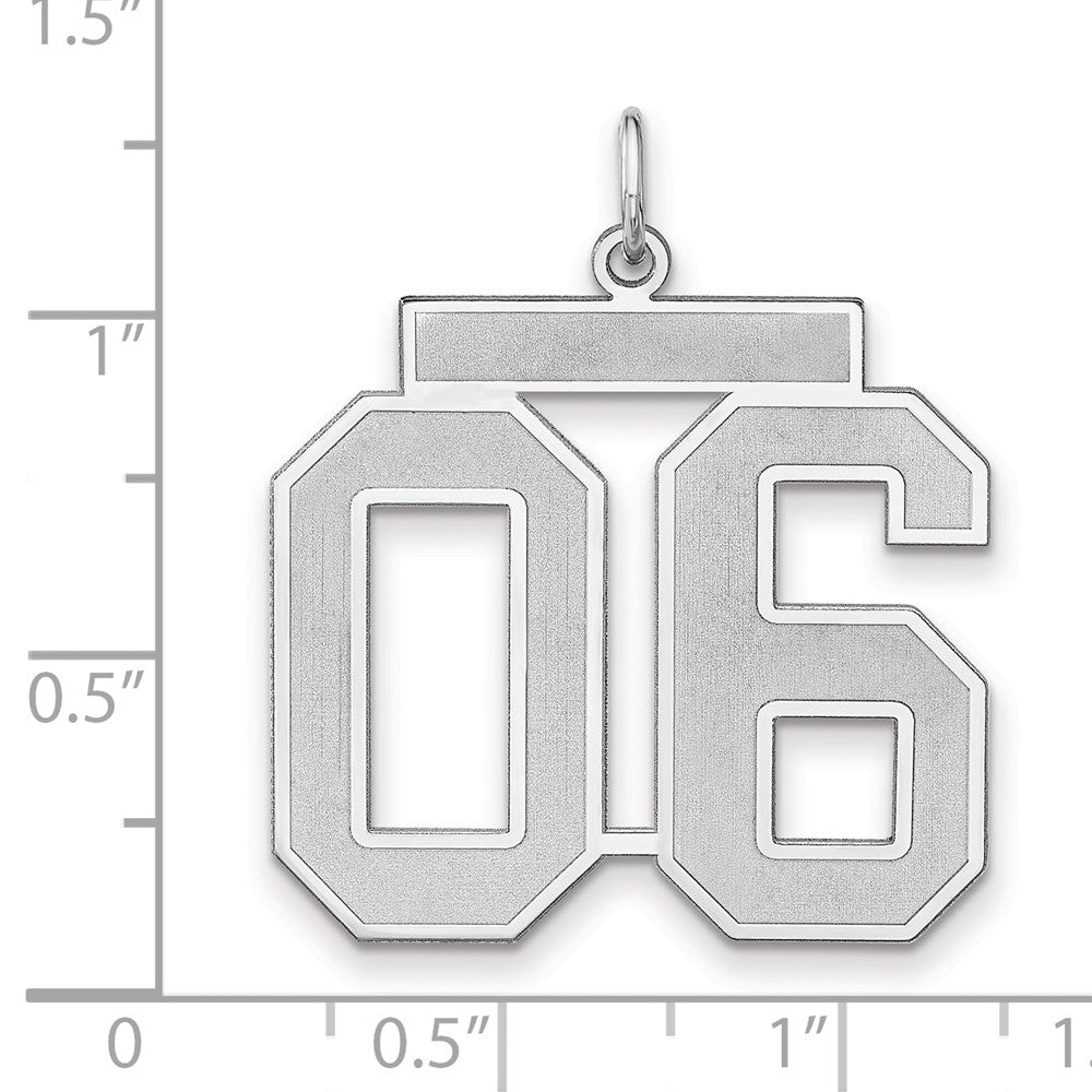 Sterlingsilber /rhodiniert Satiniert Zahl 06 Charm