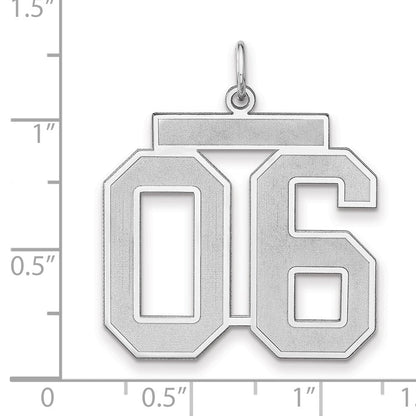 Sterlingsilber /rhodiniert Satiniert Zahl 06 Charm