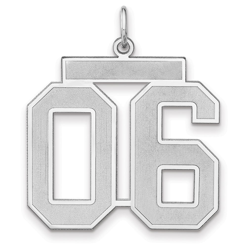 Sterlingsilber /rhodiniert Satiniert Zahl 06 Charm