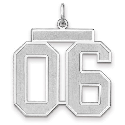 Sterlingsilber /rhodiniert Satiniert Zahl 06 Charm
