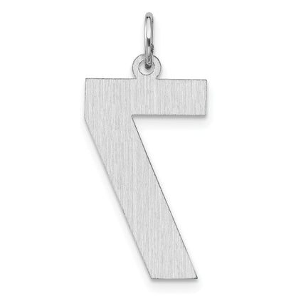 Sterlingsilber /rhodiniert Satiniert Zahl 7 Charm