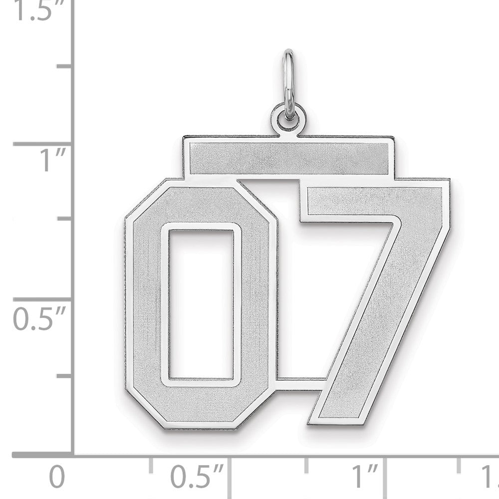 Sterlingsilber /rhodiniert Satiniert Zahl 07 Charm