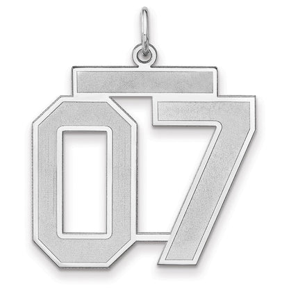 Sterlingsilber /rhodiniert Satiniert Zahl 07 Charm