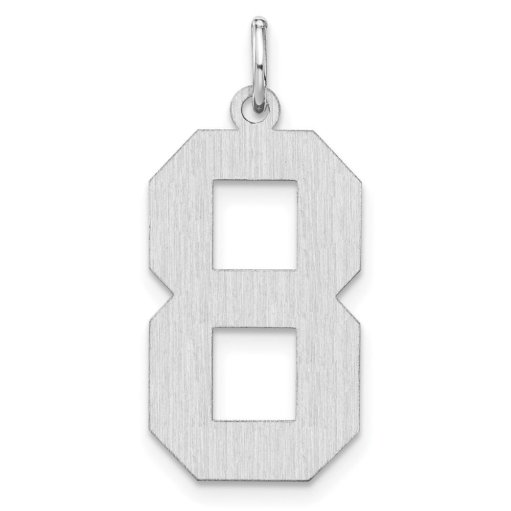 Sterlingsilber /rhodiniert Satiniert Zahl 8 Charm