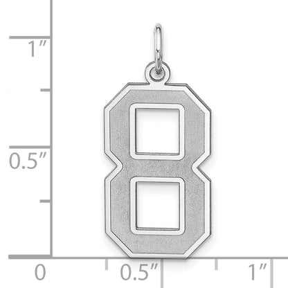 Sterlingsilber /rhodiniert Satiniert Zahl 8 Charm