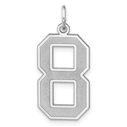 Sterlingsilber /rhodiniert Satiniert Zahl 8 Charm