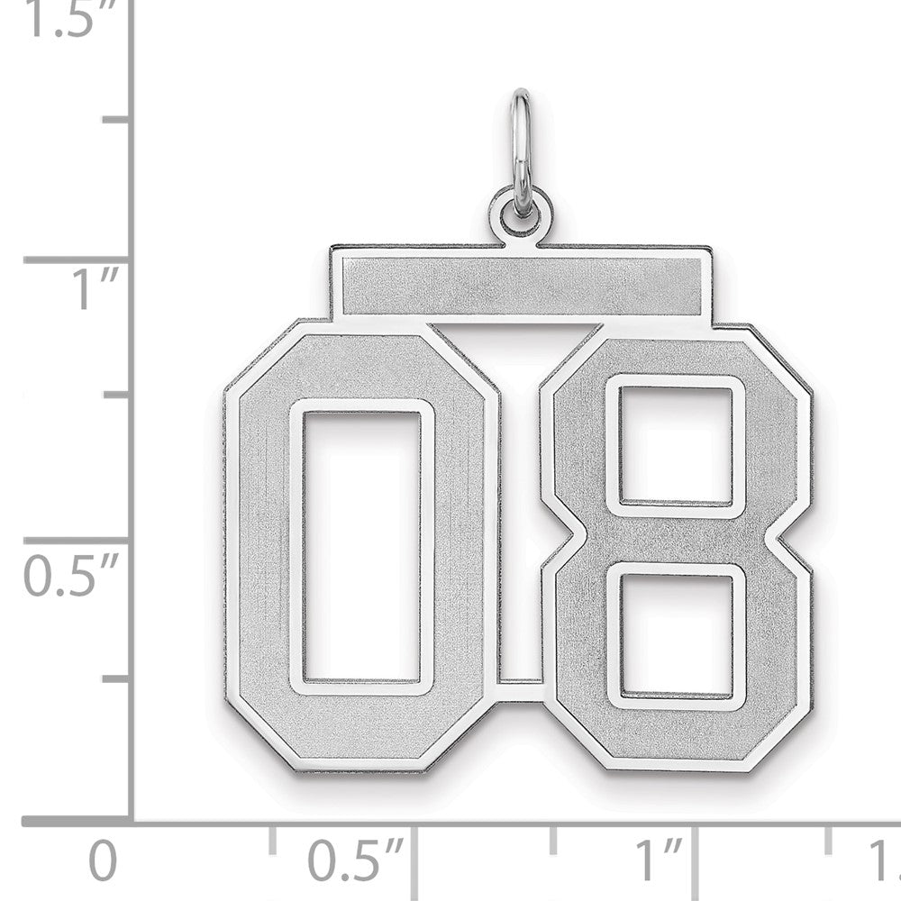 Sterlingsilber /rhodiniert Satiniert Zahl 08 Charm