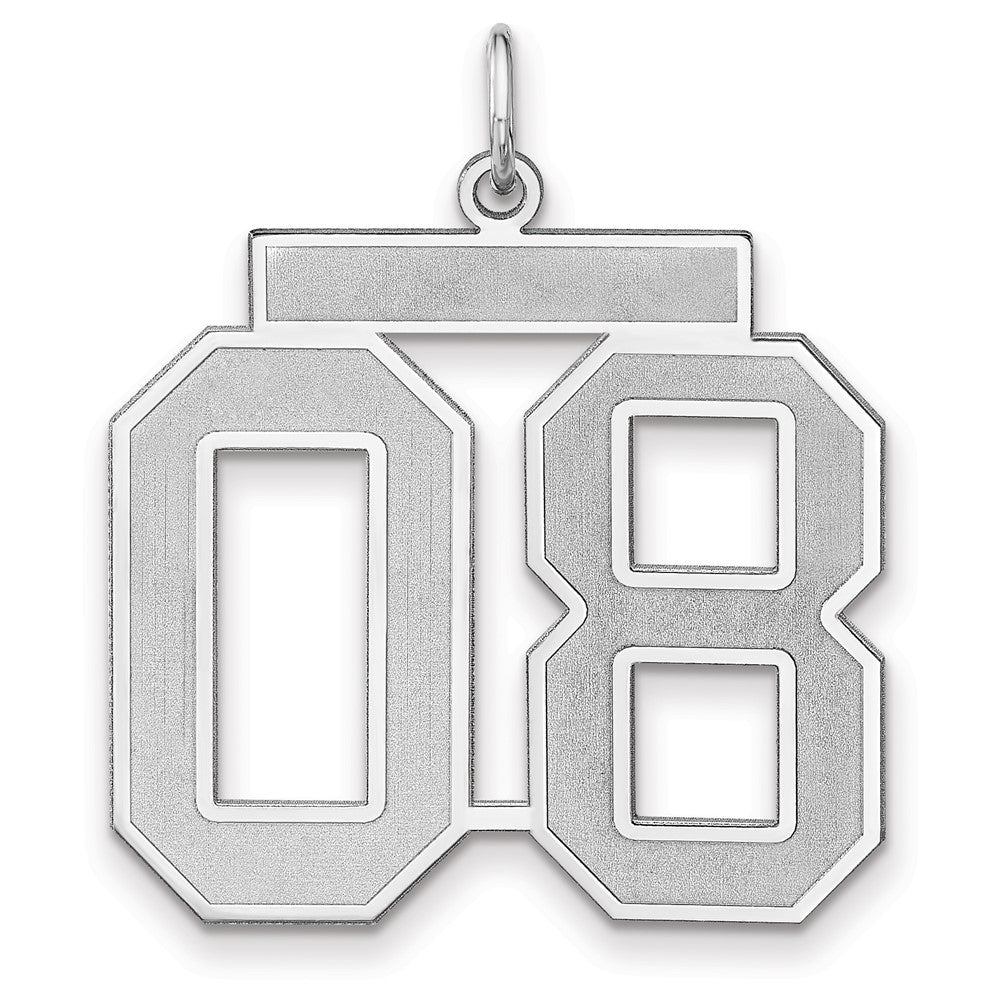 Sterlingsilber /rhodiniert Satiniert Zahl 08 Charm