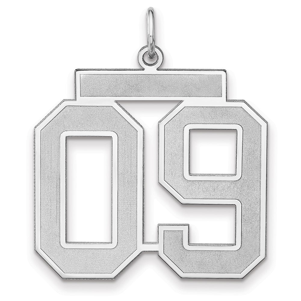 Sterlingsilber /rhodiniert Satiniert Zahl 09 Charm