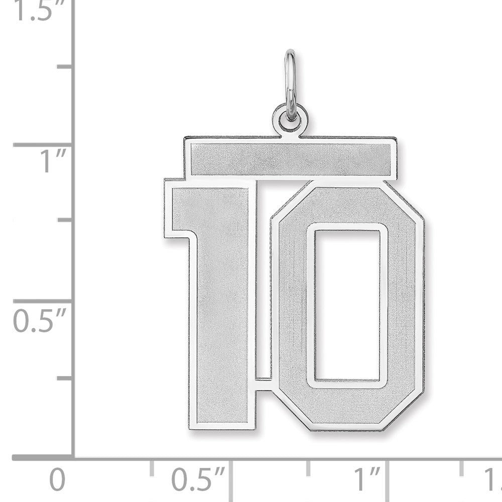 Sterlingsilber /rhodiniert Satiniert Zahl 10 Charm