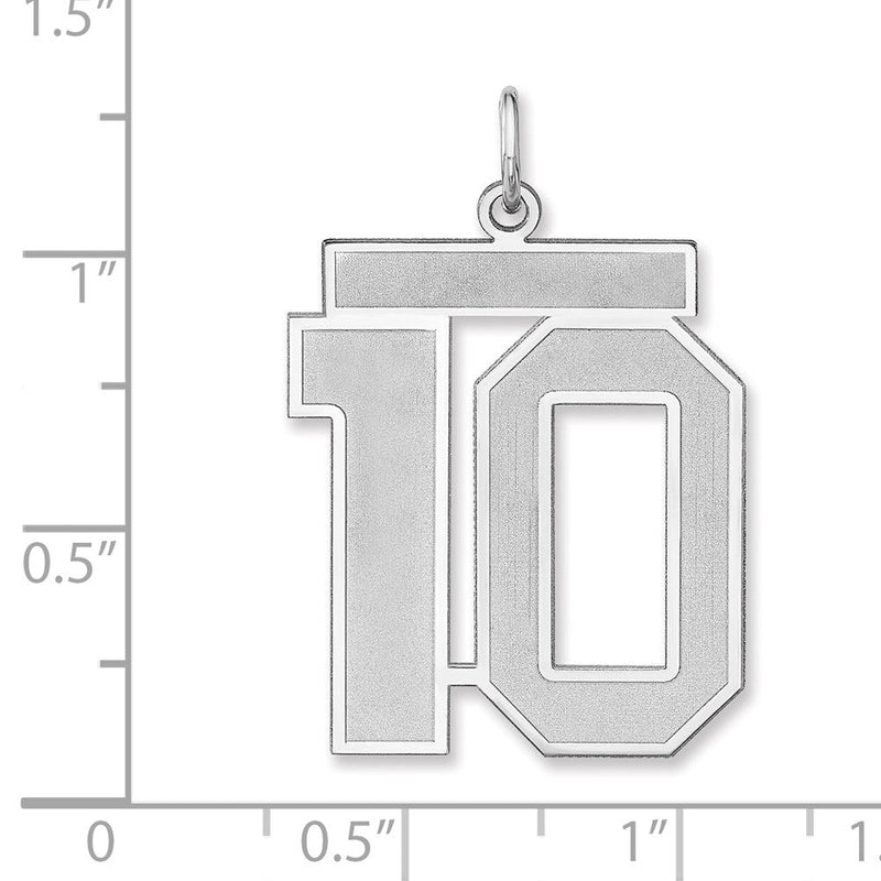 Sterlingsilber /rhodiniert Satiniert Zahl 10 Charm