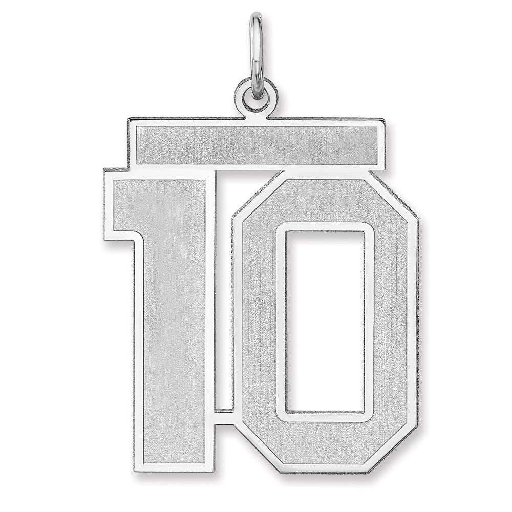 Sterlingsilber /rhodiniert Satiniert Zahl 10 Charm