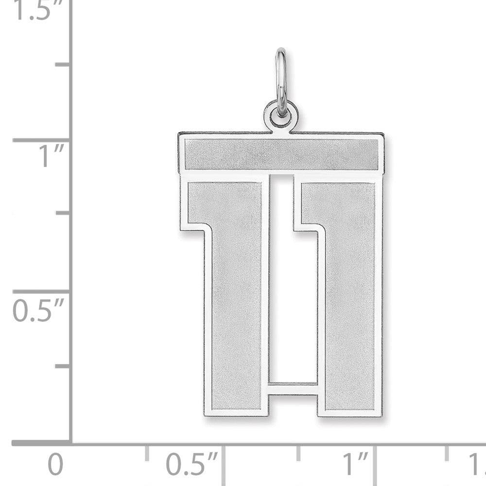 Sterlingsilber /rhodiniert Satiniert Zahl 11 Charm
