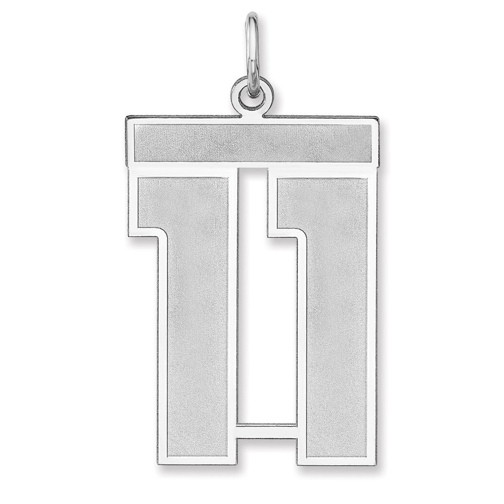 Sterlingsilber /rhodiniert Satiniert Zahl 11 Charm