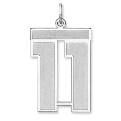 Sterlingsilber /rhodiniert Satiniert Zahl 11 Charm