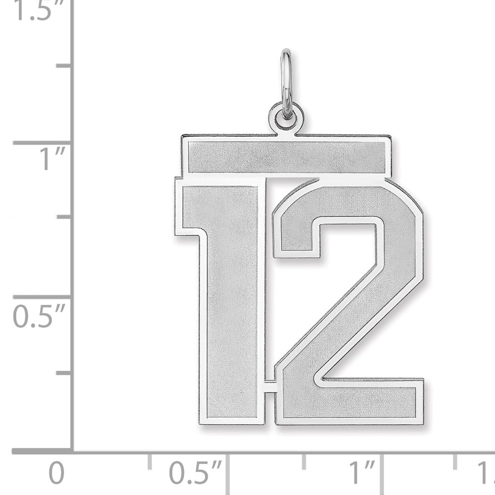Sterlingsilber /rhodiniert Satiniert Zahl 12 Charm