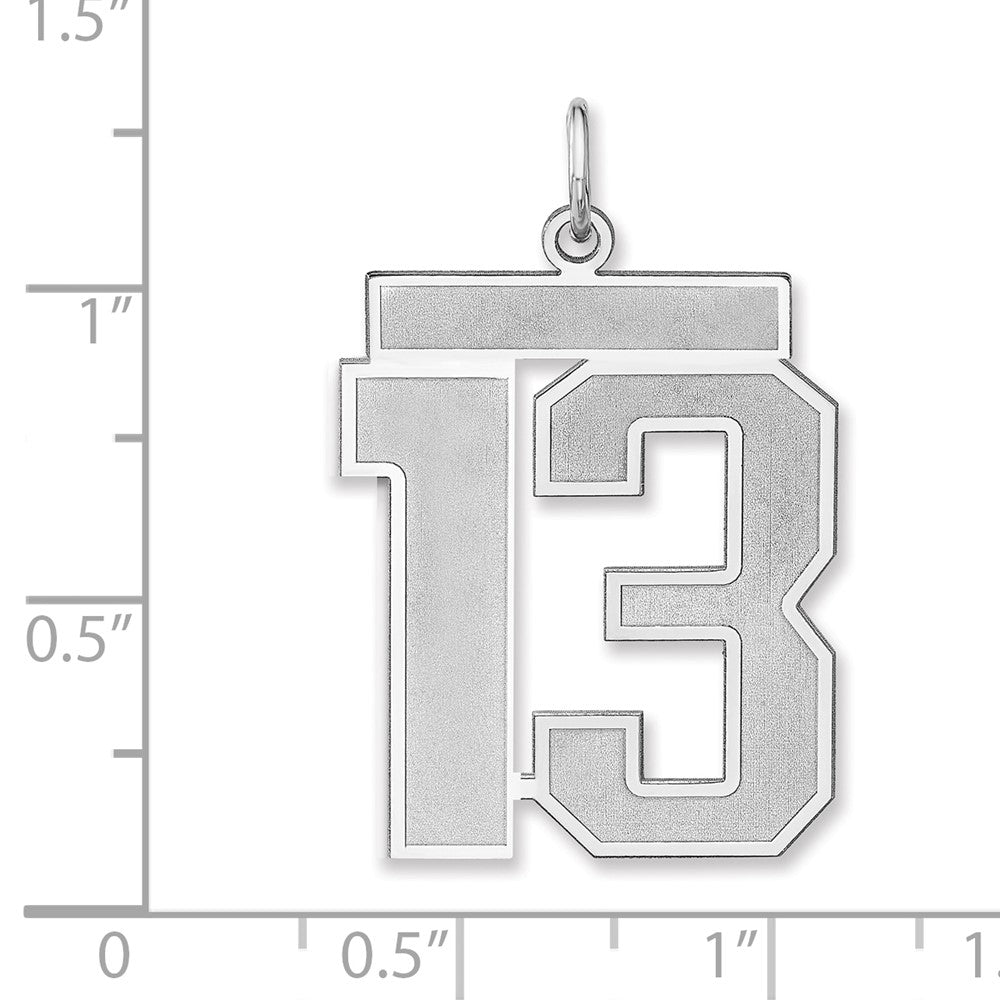 Sterlingsilber /rhodiniert Satiniert Zahl 13 Charm