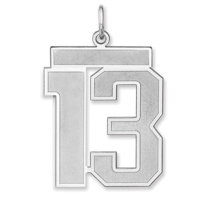 Sterlingsilber /rhodiniert Satiniert Zahl 13 Charm