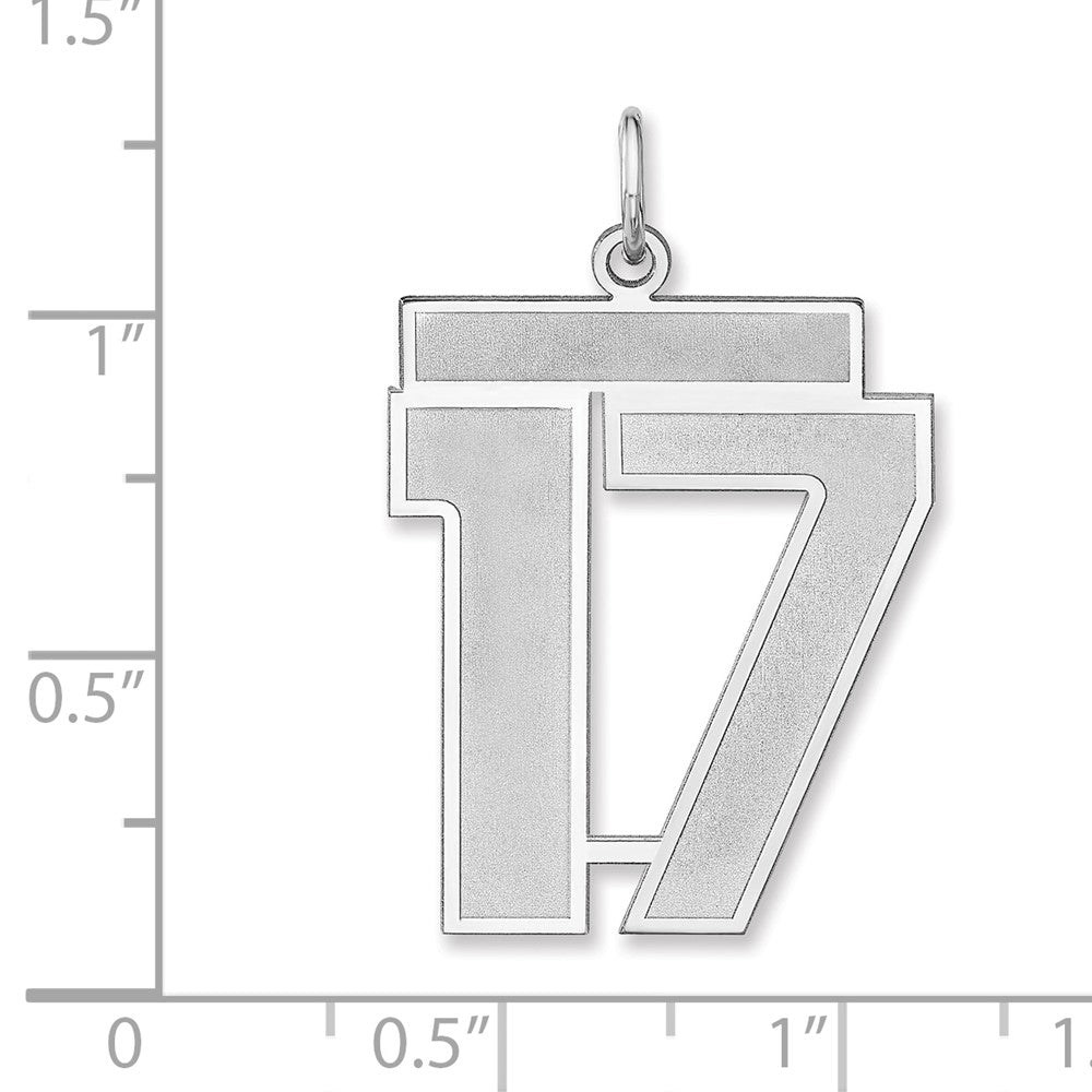 Sterlingsilber /rhodiniert Satiniert Zahl 17 Charm