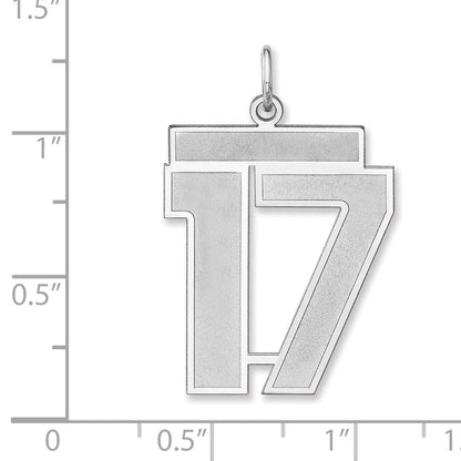 Sterlingsilber /rhodiniert Satiniert Zahl 17 Charm