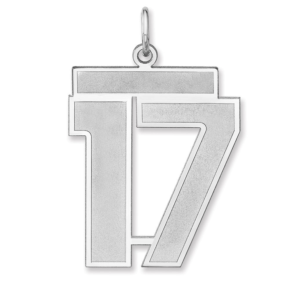 Sterlingsilber /rhodiniert Satiniert Zahl 17 Charm