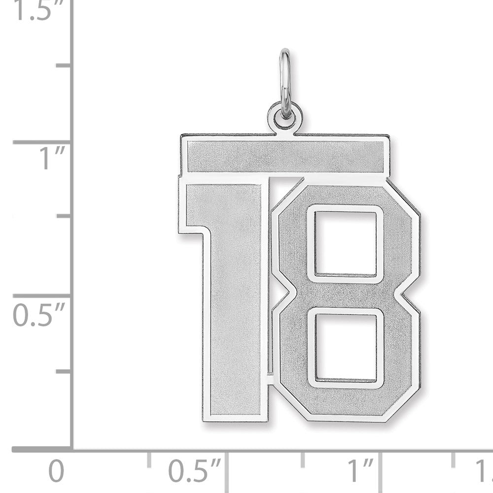 Sterlingsilber /rhodiniert Satiniert Zahl 18 Charm