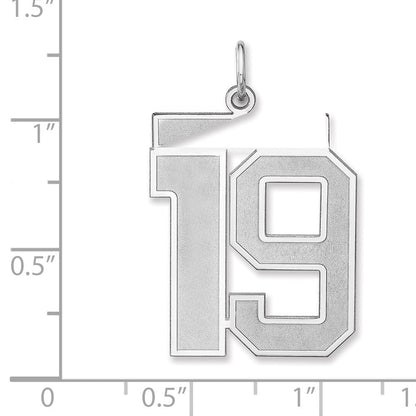 Sterlingsilber /rhodiniert Satiniert Zahl 19 Charm
