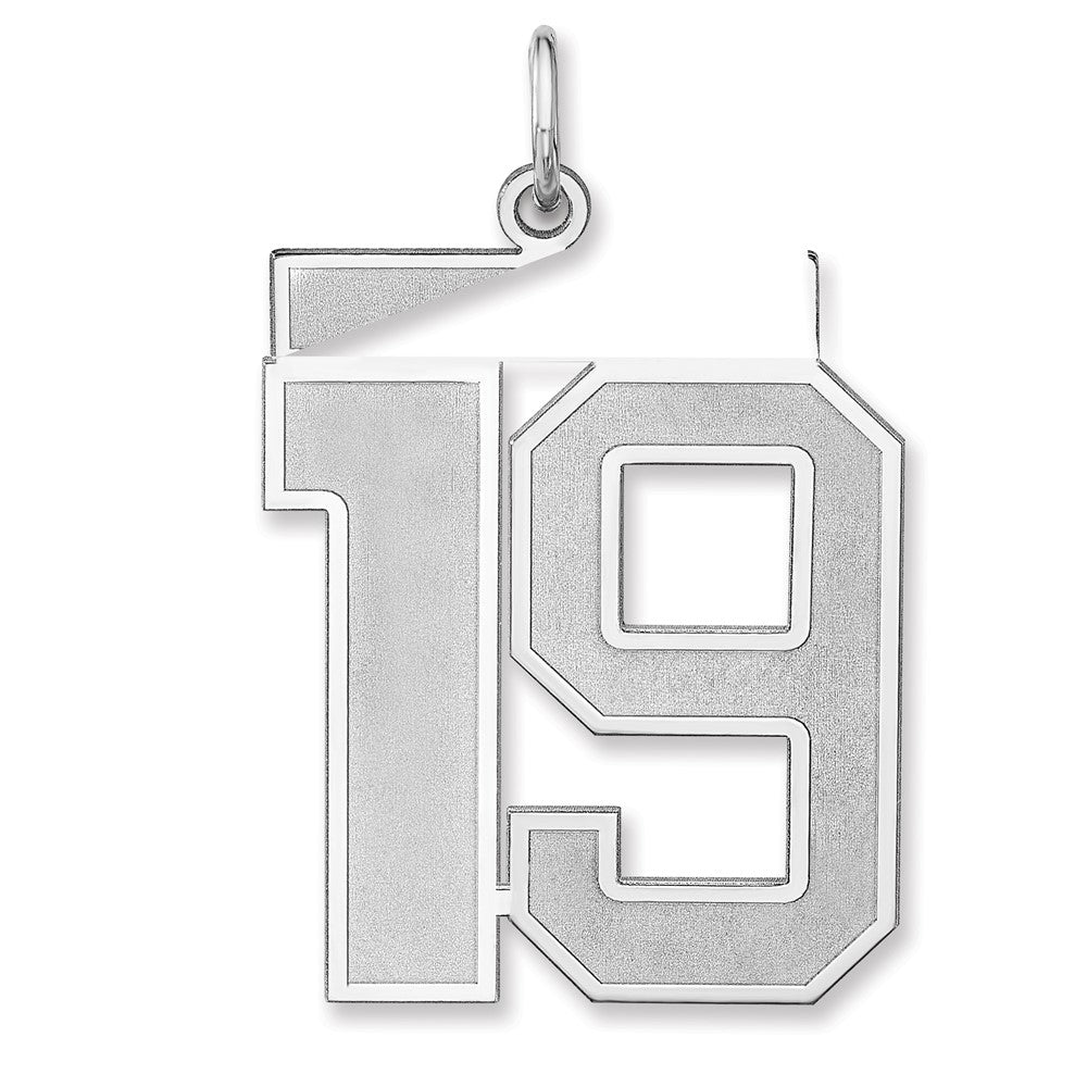 Sterlingsilber /rhodiniert Satiniert Zahl 19 Charm