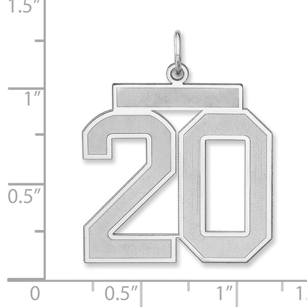 Sterlingsilber /rhodiniert Satiniert Zahl 20 Charm