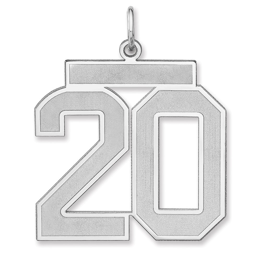 Sterlingsilber /rhodiniert Satiniert Zahl 20 Charm