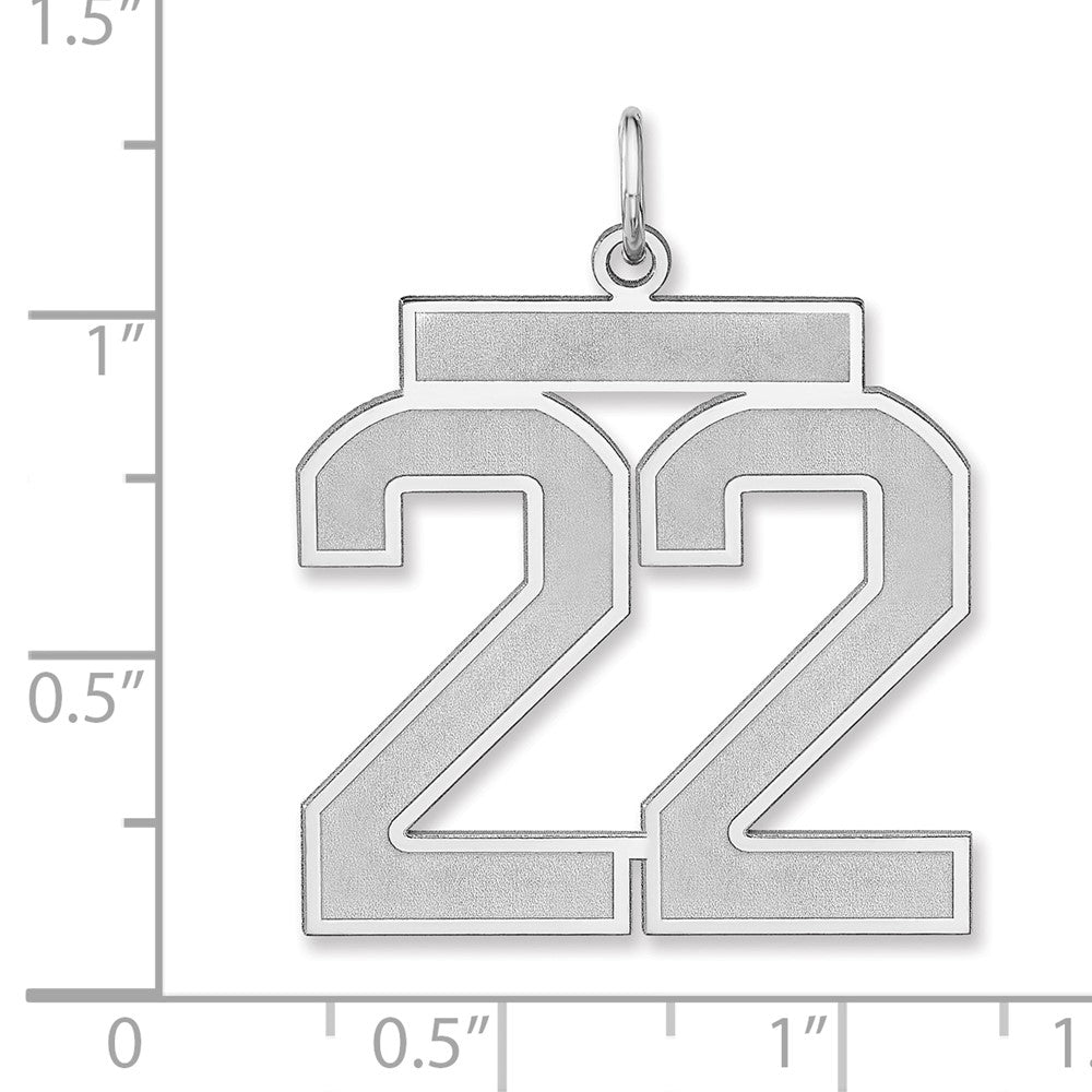 Sterlingsilber /rhodiniert Satiniert Zahl 22 Charm