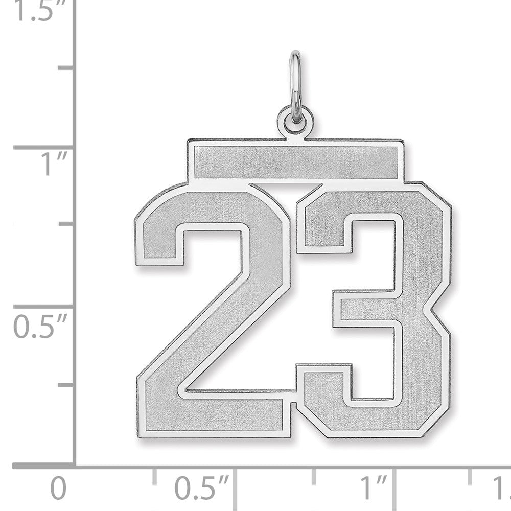 Sterlingsilber /rhodiniert Satiniert Zahl 23 Charm