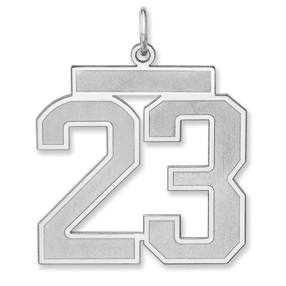 Sterlingsilber /rhodiniert Satiniert Zahl 23 Charm